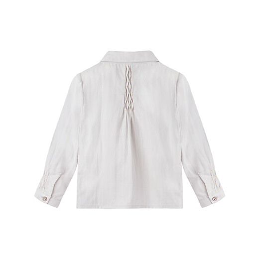 YEEHOO shopping mall same style children's clothing classic little gentleman long-sleeved shirt Seiro silk spring and summer T-shirt light gray 80 cm