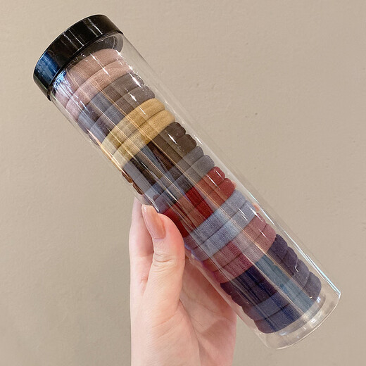 Garen times hair band, high elasticity, seamless and durable, ponytail rubber band, Korean style headband for women, simple mixed color thick leather headband, black 2 barrels, 20 pieces/barrel