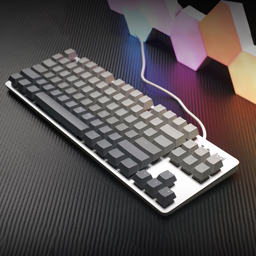 罗技（Logitech）K835机械键盘有线游戏电竞键盘84键电脑办公键盘个性pbt键帽送男生女友礼物 K835墨影键帽【渐变版】 青轴