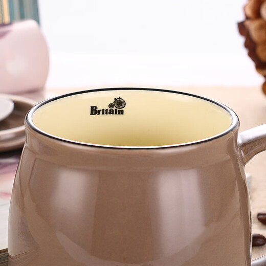 Bethes coffee cup set mug with lid and spoon creative ceramic cup breakfast cup office drinking cup can be customized