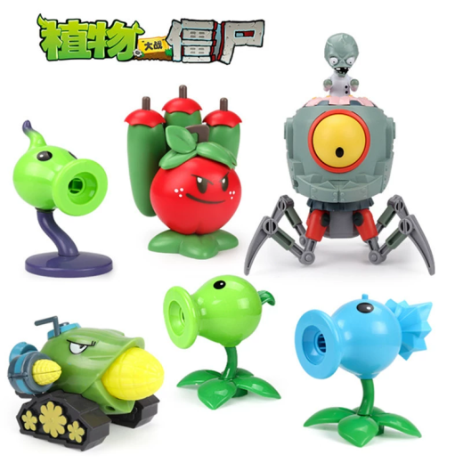 
Plant vs. Zombie Toys 2 Pea Shooter Model Figure Full Set Can Be Ejected Soft Dolls 6-10 Years Old Children's Toy Boy 686-1 (Coconut Cannon Set)