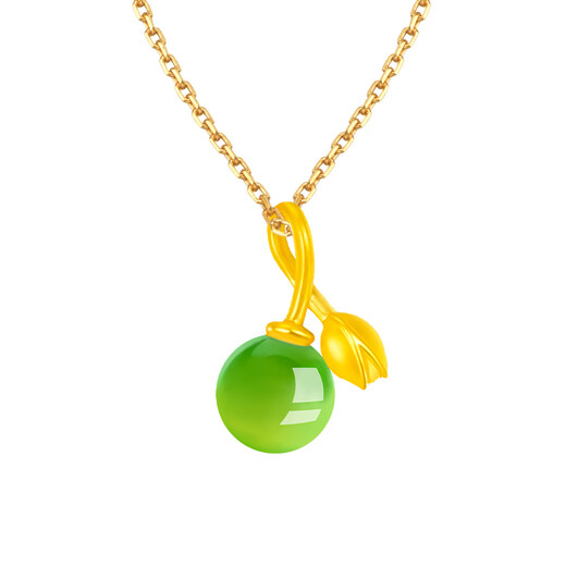 Chipan 999 pure gold inlaid jade pistachio pendant and Hetian jade gold necklace as a Christmas gift for girlfriend and best friend. Jasper pistachio pendant 999 pure gold national inspection certificate. Comes with 999 pure gold chain. The chain weight is about 1.6g.