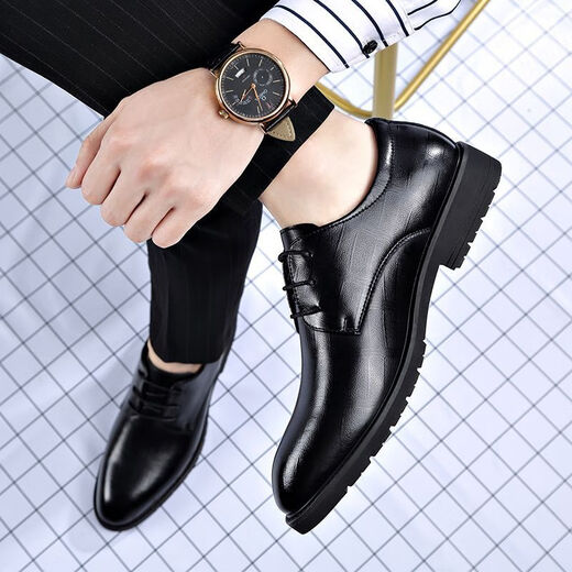 
Playboy (PLAYBOY PHYSICAL) genuine leather men's shoes business formal casual leather shoes men's suit shoes British style pointed toe work shoes black H11303 38