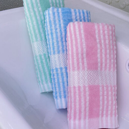 
ROBTM premium mercerized cotton thin towel face towel children's towel 730 easy to dry 1048 three-piece package (color mixed) 74x34cm