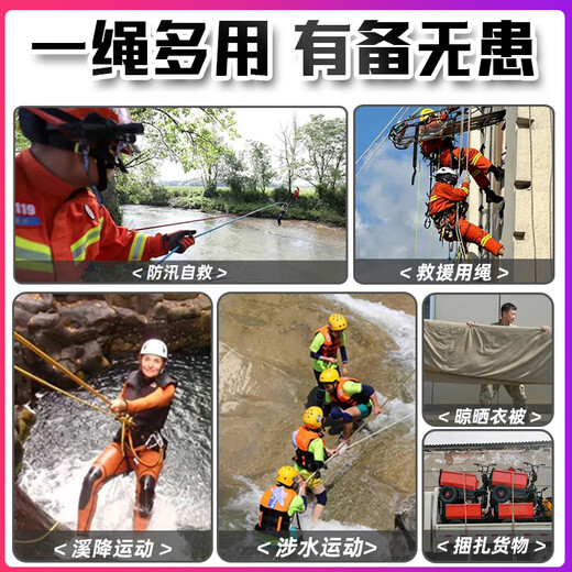 Xinbaolin escape rope emergency escape fire prevention rope speed rope safety rope 10mm*10 meters (comes with double hooks