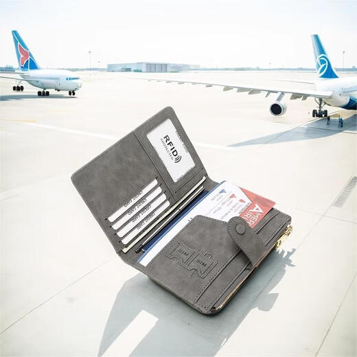 Hunter Reisepass-Schutzhülle, Diebstahlschutz, RFID-Reisepass, Tickethalter, multifunktionaler Reißverschluss, Verteidigung, Scan-Kartenhalter