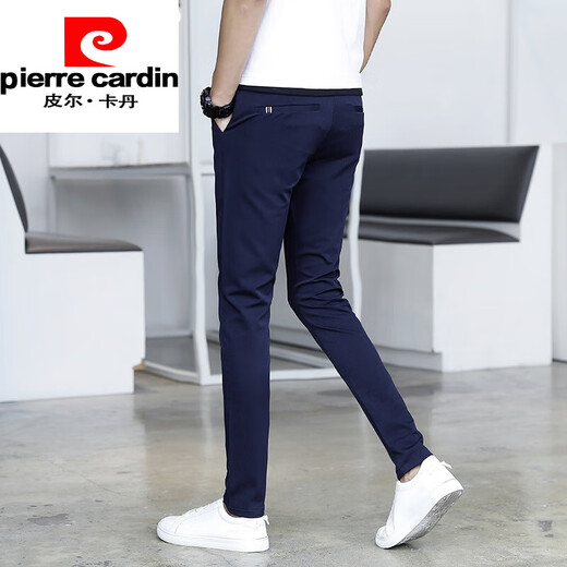 皮尔卡丹（pierre cardin）男士休闲裤九分男裤春夏季裤子男韩版潮流修身薄款长裤小脚休闲西 YQ9902卡其-九分 冰丝薄*款 33 码【2尺6腰围】