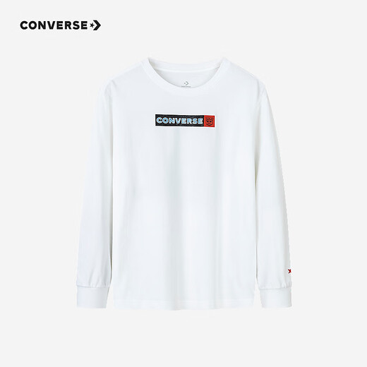 Converse [Transformers Joint Brand] Converse Children's Clothing Base Base Base Boys Boys Camiseta de manga larga CNVB-LS-G689 Pure White 150 /72 [Altura sugerida 140-152cm]