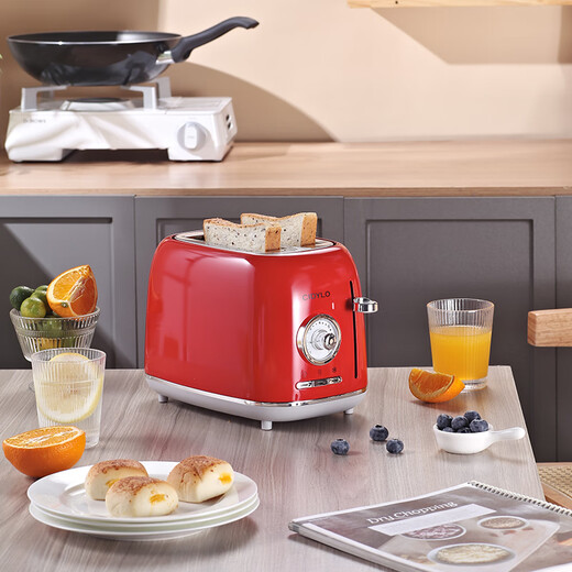 Sidile European retro toaster plus double slot double-sided baking sandwich machine breakfast machine toaster fully automatic toaster one-piece two-piece pearl green