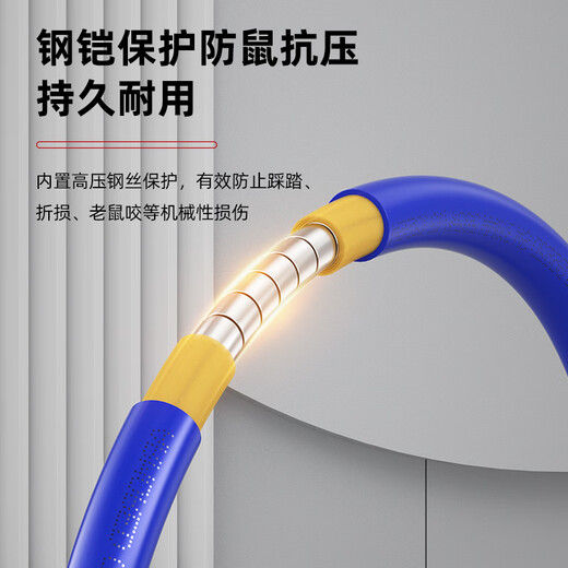 Nokoxin engineering telecommunications grade armored fiber jumper single-mode dual-core LC-LC Gigabit 10 Gigabit armored tail fiber wire anti-rat tensile-resistant and bending armored single-mode dual-core jumper LC-FC 5 meters