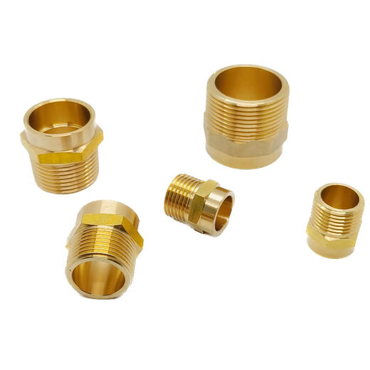 Customized brass thickened outer socket direct 4-point 6-point reducing adapter accessories water pipe copper pipe welding joint copper with outer wire 4-point DN15 welding 15