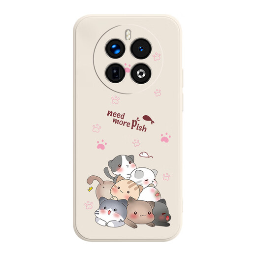 
Long Xiaoyao OPPOrealme GT5Pro mobile phone case RMX3888 protective case gt5Pr0 new full-inclusive anti-fall men and women liquid silicone ultra-thin soft personalized simple shell A bunch of cats [Chinese red] send tempered film Realme Gt5Pro
