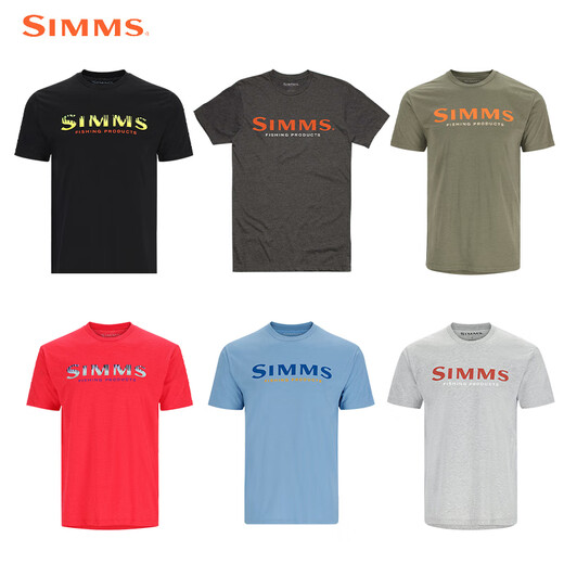 SIMMS新款美国SIMMS春夏短袖T恤男透气舒适百搭路亚钓鱼服体恤上衣进口 12803短袖/深蓝色 S