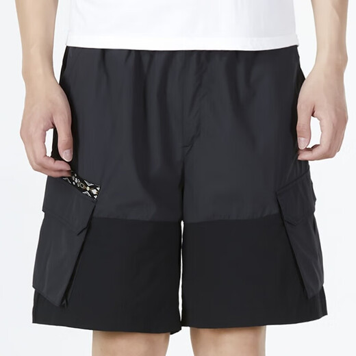 阿迪达斯 （adidas）neo裤子男装 春夏季新款ins潮时尚梭织工装裤跑步训练健身短裤 HC9737/黑色 L 建议155-175斤