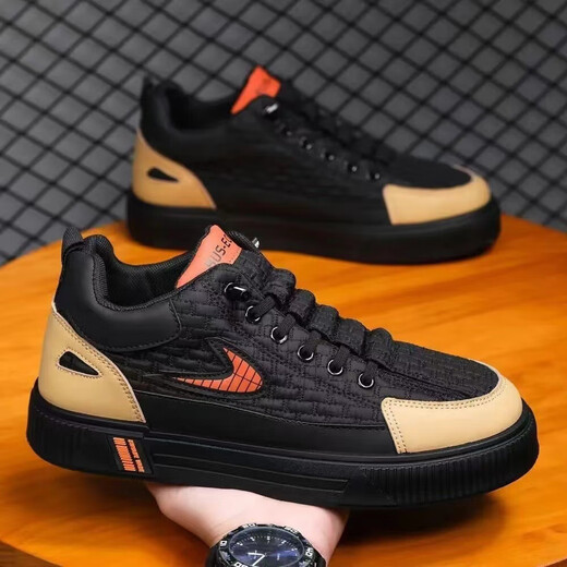 Donggu Pedale Herrenschuhe Sport und Freizeit Frühling und Herbst 2024 Neue Fahrwerk Dick-Soled-Kear-resistente Brettschuhe Herrenschuhe FH-Jingyi-SL-9916 Black and Green 40