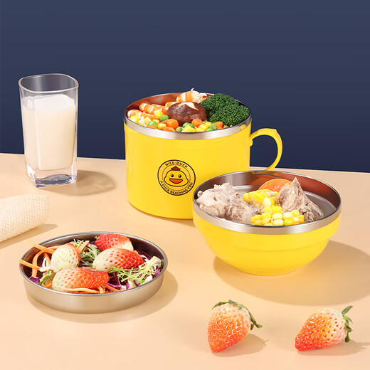 Baijie instant noodle bowl with lid lunch box student lunch box instant noodle bowl soup bowl rice bowl household bowls and chopsticks tableware set multi-layer bowl