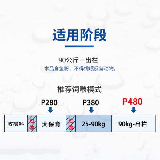 Chuanshi P480 8% large pig fortified premix pig feed for large pigs net weight 20kg pig feed 20kg