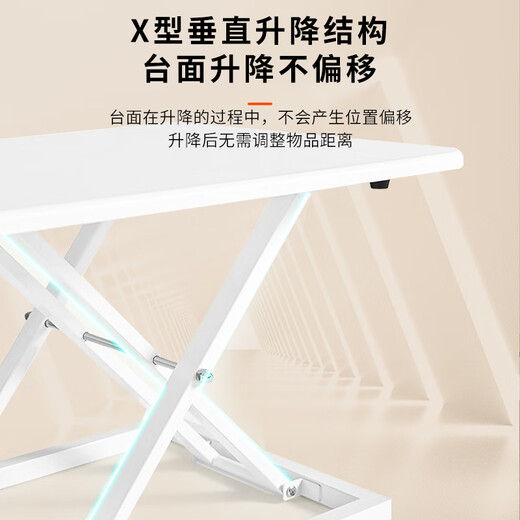 Quanpinwu Lifting Computer Desk Standing Office Desk Monitor Lift Bracket Desktop Work Table Seven-speed Manual Lift - Obsidian Black Healthy Office