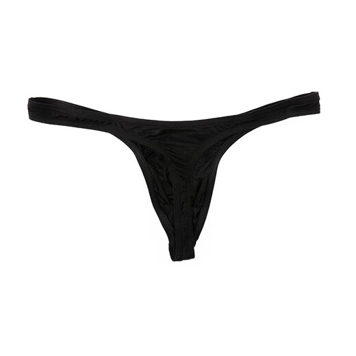 BRAVEPERSON Low Waist Sexy Modal Shorts Men's Solid Color Breathable Sports Tight Thin U-Bag Thong Black M