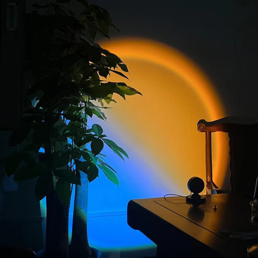 曜添日落氛围灯落日夕阳灯拍照网红落地灯夕阳红大关圈氛围灯高颜值 台式10cm夕阳红-30W