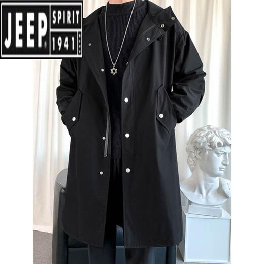 
Jeep (JEEP) windbreaker jacket for men's mid-length autumn and winter 2024 new British men's winter over-knee plus cotton coat F698 black (waist drawstring design) M 90 to 110 Jin [Jin equals 0.5 kg]