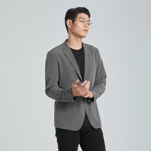 利郎空调服吸湿速干轻薄西服男外套皮肤衣夏季单西男士商务小西装 灰色(G4XKF311SA) XL 175/88A