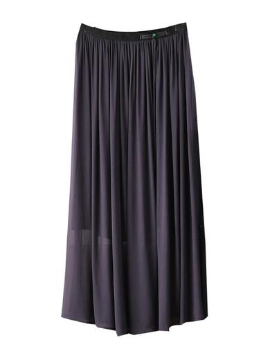Seidenfalten modische Sommerfaltenrock, fließendes langes Temperament, Nischendesign, Schlitzrock für Frauen, Rauchlila, HK6623 L 125-155jin [Jin entspricht 0,5 kg]