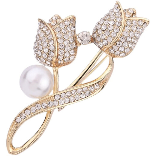QUAMER brooch high-end exquisite luxury suit women's corsage brooch 2024 new fashion accessories gold