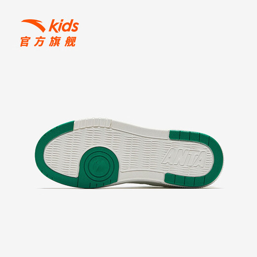 Anta children's sneakers men's big children's shoes 2025 spring new product lace-up trendy street board shoes campus white shoes ivory white-3 34