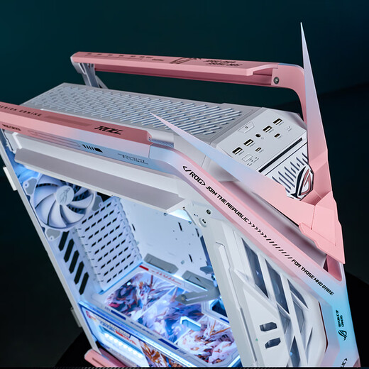 ASUS ROG GR701 God of Creation Châssis blanc Série Fubuki EVA personnalisé Impression UV changement de couleur thème tour complète châssis personnalisé Cuir suédé personnalisé ARGB ensemble complet de panneaux lumineux Symphony Gundam châssis blanc + angle de combat + panneau de lumière UV Personnalisation de la solution existante