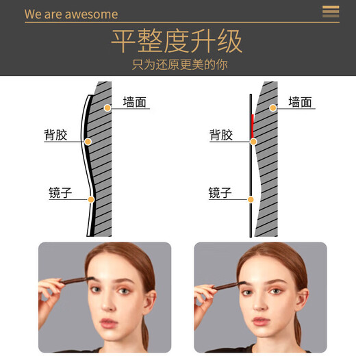 Xiaojiang Material Acryl weicher Spiegel Wand kleben sich selbst klebendem Dressing Spiegel Ganzkörper Spiegeltür Haushalt kleben Fitnessspiegel Wandklebend 60*150