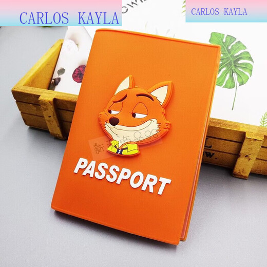 Jiaojing Passport Protection Cover Korean Travel Passport Protection Cute Ins Passport Cover Cartoon Passport Acceptance Package Nick Fox 01