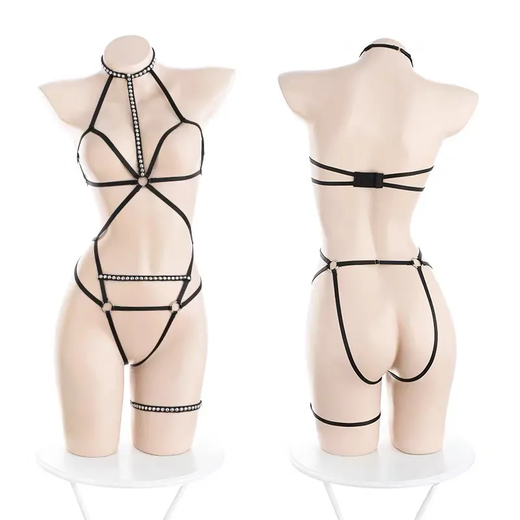 Rizhao role-playing sexy pajamas and sexy lingerie for men, special seduction sex thong three-point breast-exposed sm sexy lingerie couples stimulate outdoor dates Sexy lingerie 2024 new sexy couples