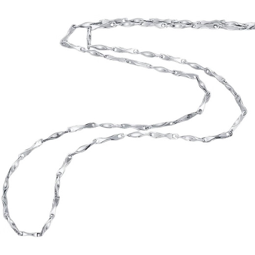 Nilan platinum plain chain necklace women's clavicle chain fine ingot chain PT950 platinum necklace fashionable melon seed chain 45cm long