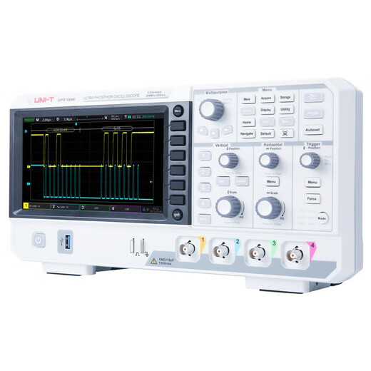 UNI-T digital oscilloscope, portable, high-precision, portable, dual-channel, sampling rate 1GSa/s, bandwidth 200MHz UPO1204X (4 channels, 200MHz, 2G sampling)