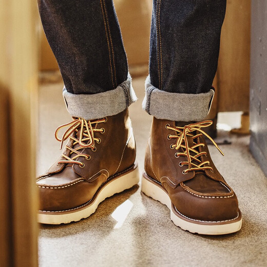 Maden 875 Botas de trabajo Botas de invierno Retro American Toe Toe Toe Toe Withide High-Top Have Crazy Horse Leather Boots Martin Boots Boots Beeswax Color #Size es demasiado grande, se puede disparar un tamaño más pequeño 42 (260 mm)