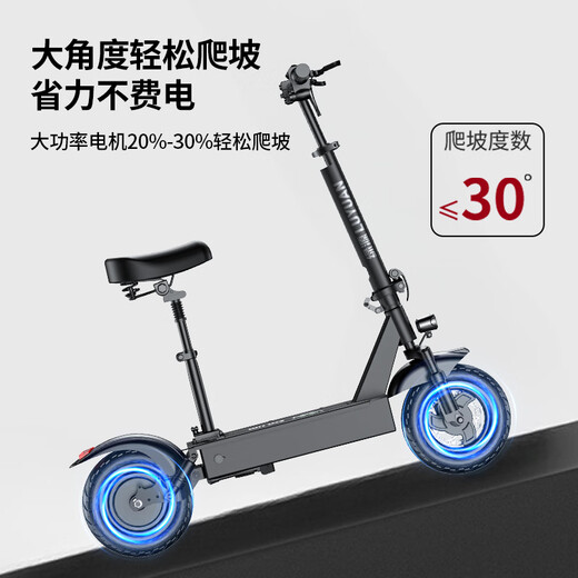 Luyuan Recommended Brand for Life Electric Scooter Lithium Battery Portable Foldable Electric Vehicle Adult Two-Wheeled Scooter Mini Electric Vehicle 48V/White 110-130 Miles/800W/Smart AI/With Seat