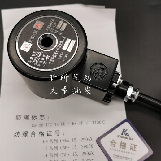 凯航电子防爆线圈0920/13/16/2021防爆脉冲阀水阀电磁阀4V210线圈 1421 AC220V 14MM内孔