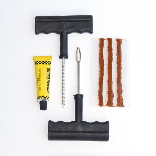 Car tire repair tool set, tire and motorcycle quick tire repair strip, 6-piece repair tool set