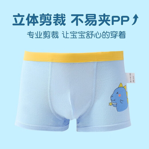 Candynut children's underwear, boys' boxer briefs, type A, pure cotton, antibacterial, comfortable, breathable, baby, medium and large children's boxer shorts, Dinosaur Wings, add 2 pairs, total 6 pairs, 120 (recommended height 110-120)