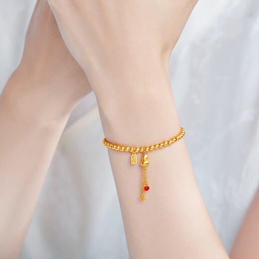 
Liufu Jewelry Fuman Heirloom Linlang Colorful Gold Bracelet Gourd Turquoise Bracelet Priced F21G0019DS 8.61 grams (including labor cost 1,369 yuan)