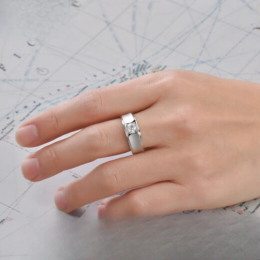 Guanpu Pavilion Fat Donglai same style men's platinum ring diamond ring moissanite 1 carat eight hearts and eight arrows D color ring custom engraving men's diamond ring moissanite D0.30ct 30 points diamond No. 21