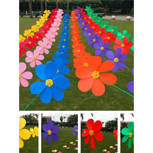 Jiko Plastic Windmill String Outdoor Decoration Kindergarten Children's Toys Shopping Mall Real Estate Rainproof Scenic Area Windmill Layout 30cm Solid Color Hexagonal Windmill One Piece Colors Buy More Discounts