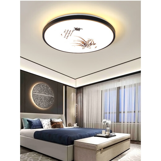 Weihuo new Chinese style LED ceiling lamp round bedroom lamp modern simple living room lamp room corridor balcony aisle lamp plum 35cm three-color dimming 36 watts