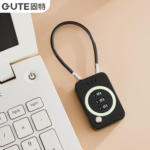 固特（GUTE）三位密码挂锁背包行李箱锁户外防水防锈拉杆箱宿舍健身房储物柜锁