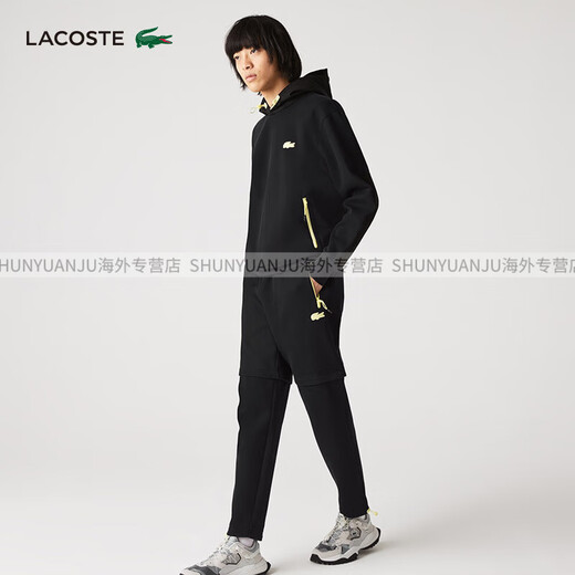 LACOSTE French Crocodile official flagship men's detachable functional casual straight trousers, sweatpants and sweatpants|XH9401 031_Black 04_M