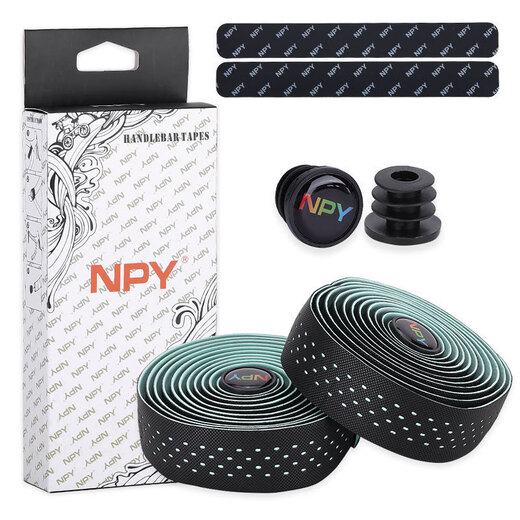 YGQZ road handlebar with bicycle thickened wrap handle with anti-slip sweat-absorbent shock-absorbing strap handle wrap cloth bent handlebar wrap black