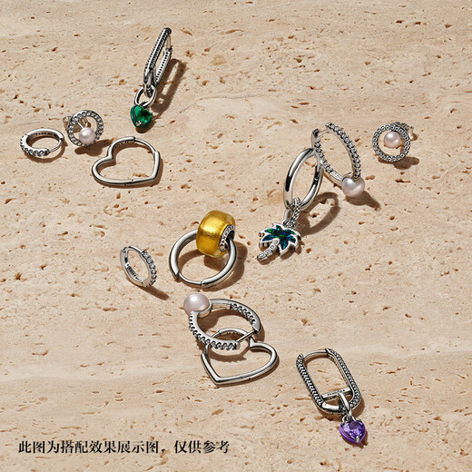 PANDORA 18mm string earrings in 925 silver, high-end, simple and fashionable, can be paired with light luxury birthday gifts for your girlfriend