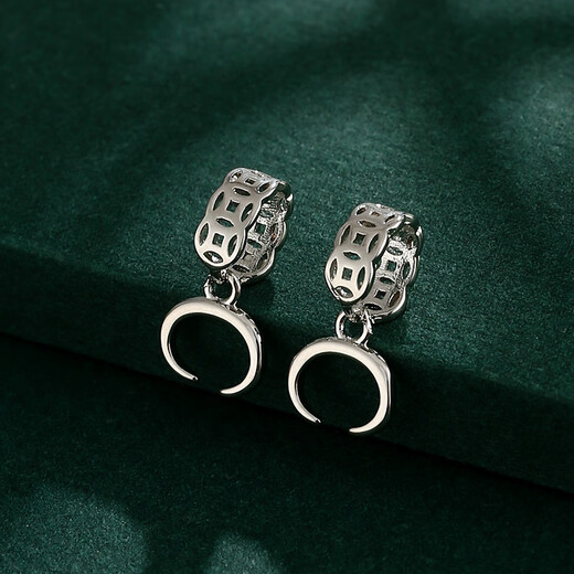 Puli DIY pendant buckle accessories 18K gold button cow nose buckle horizontal buckle inlaid with jade beads Passepartout pendant buckle gold