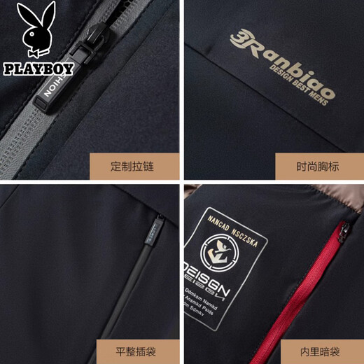 花花公子棉服男士装秋冬季款爸爸棉袄爷爷棉衣非羽保暖绒服加厚外套衣服 20119/9898 藏青【加棉加厚】 4XL